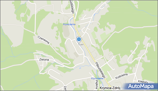 Krynica-Zdrój, Dąbrowskiego Jarosława, gen., mapa Krynica-Zdrój