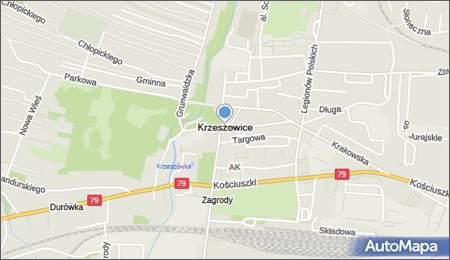 Krzeszowice, Dawna , mapa Krzeszowice