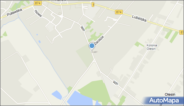 Kurów powiat puławski, Dawna 1 AWP, mapa Kurów powiat puławski