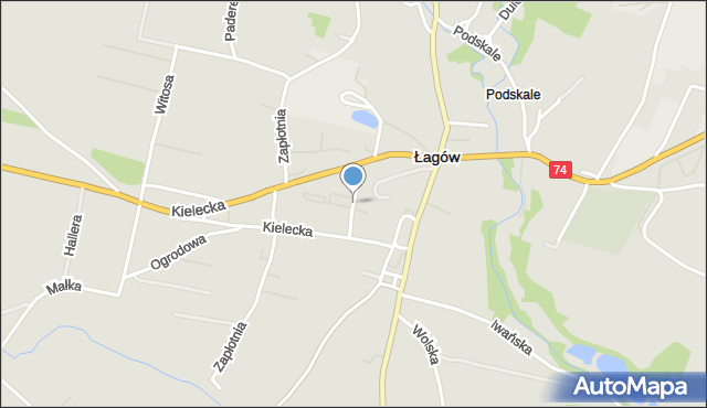 Łagów powiat kielecki, Dawna 1 Lutego, mapa Łagów powiat kielecki