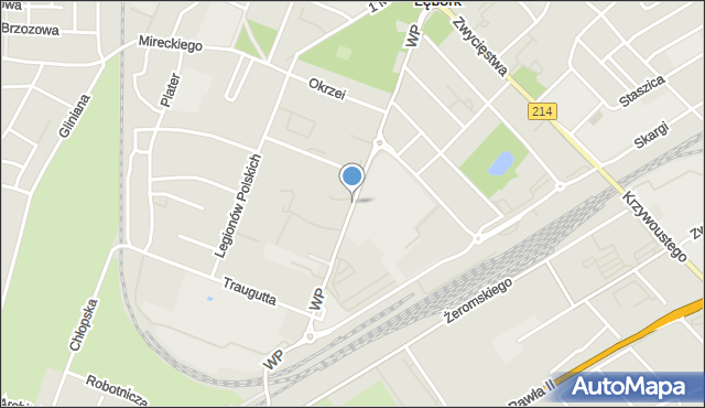 Lębork, Dawna 1 AWP, mapa Lębork