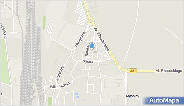 Leszno, Daszyńskiego Ignacego, mapa Leszno