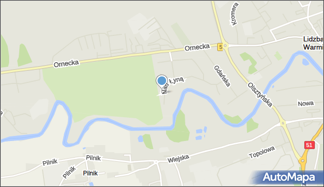 Lidzbark Warmiński, Dawna 30-lecia PRL, mapa Lidzbark Warmiński