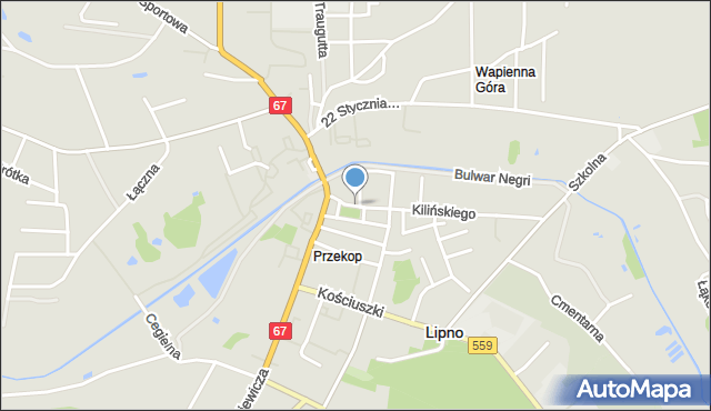 Lipno, Dawna Plac Dekerta Jana, mapa Lipno