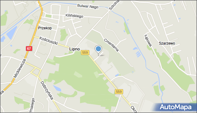 Lipno, Dawna Skłodowskiej-Curie Marii, mapa Lipno