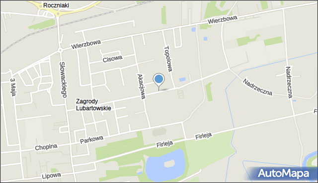 Lubartów, Dawna Sławińskiego Jana, mapa Lubartów