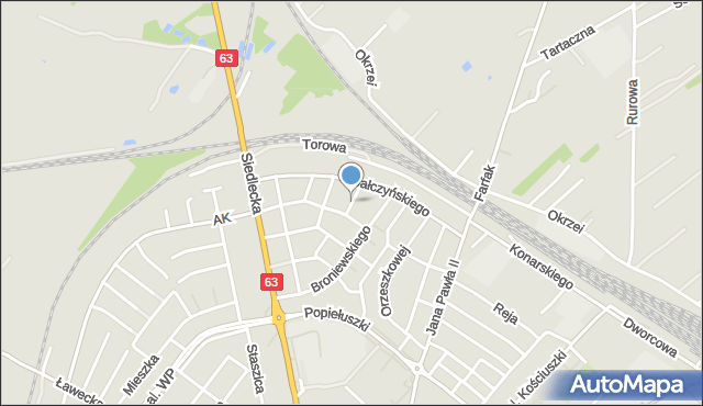 Łuków, Dawna Szenwalda, mapa Łuków