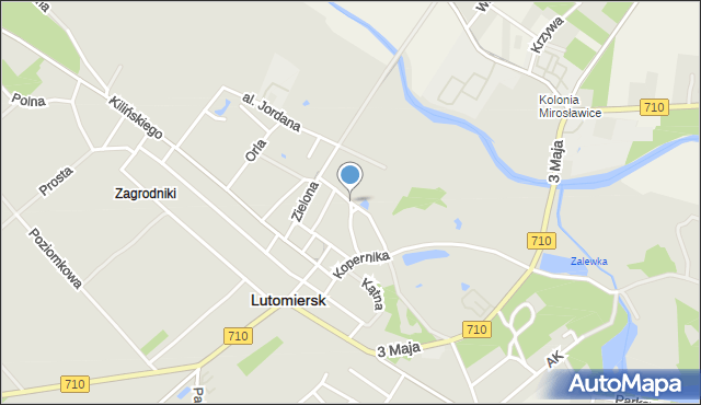 Lutomiersk, Dawna Aleja Jordana Henryka, mapa Lutomiersk