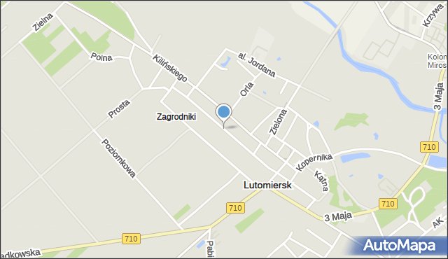 Lutomiersk, Dawna Głowackiego Bartosza, mapa Lutomiersk