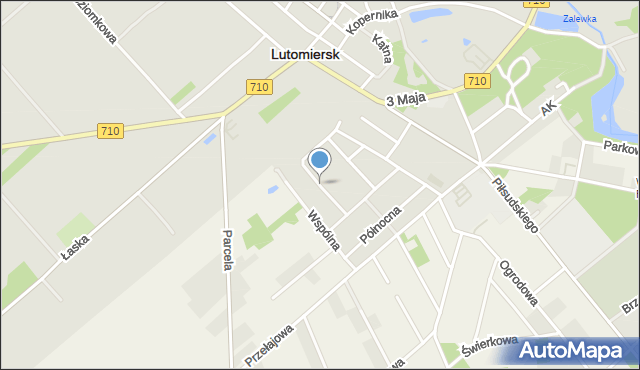 Lutomiersk, Dawna Paszkowskiego Włodzimierza, ks. kan, mapa Lutomiersk