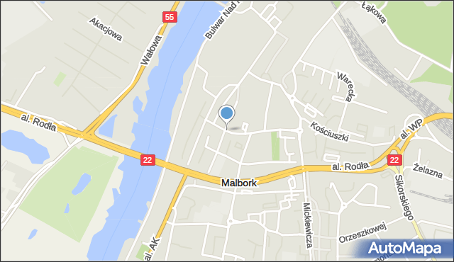 Malbork, Dawna Osiedle Stare Miasto, mapa Malborka