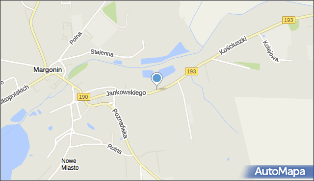 Margonin, Dawna 22 Stycznia, mapa Margonin