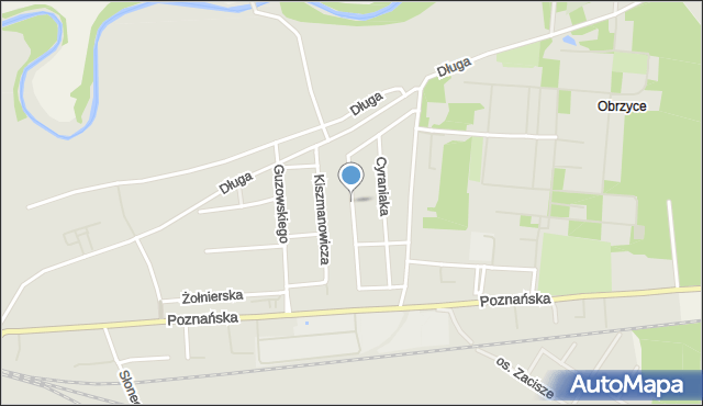 Międzyrzecz, Dawna Zawadzkiego Aleksandra, gen., mapa Międzyrzecz