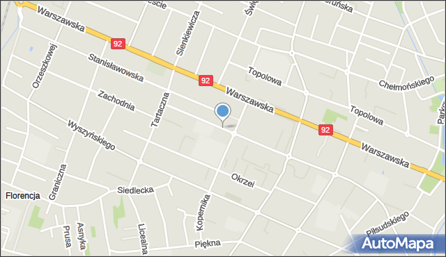 Mińsk Mazowiecki, Dawna Armii Ludowej, mapa Mińsk Mazowiecki