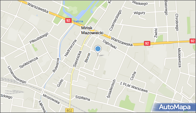 Mińsk Mazowiecki, Dawna Rodziny Nalazków, mapa Mińsk Mazowiecki