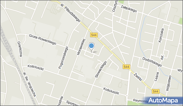 Mława, Dawna Związku Walki Młodych, mapa Mława