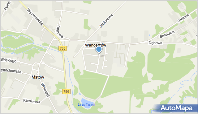 Mstów powiat częstochowski, Dawna XXXV-lecia PRL, mapa Mstów powiat częstochowski