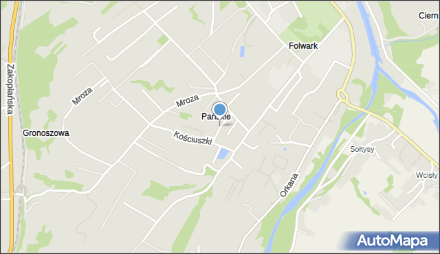 Mszana Dolna, Dawna 1 Armii Wojska Polskiego, mapa Mszana Dolna