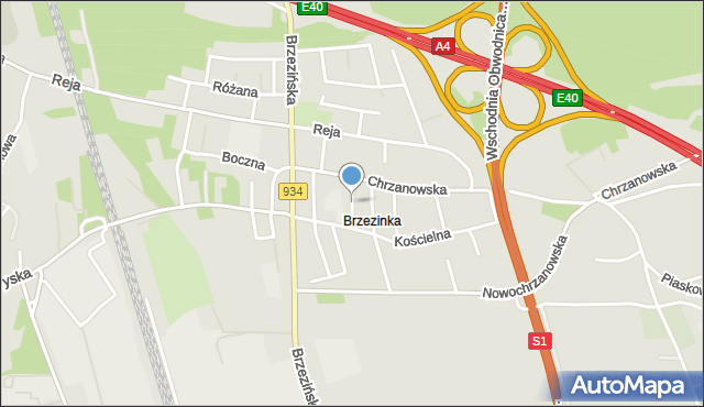 Mysłowice, Damrota Konstantego, mapa Mysłowice