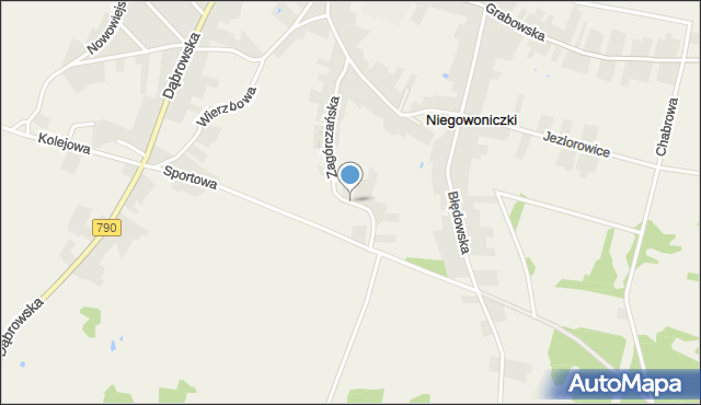 Niegowoniczki, Dawna Zagorczańska, mapa Niegowoniczki