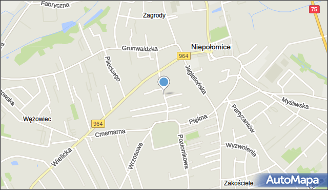 Niepołomice, Daszyńskiego Ignacego, mapa Niepołomice
