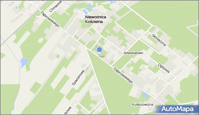 Niewodnica Kościelna, Dąbrowskiego, mapa Niewodnica Kościelna