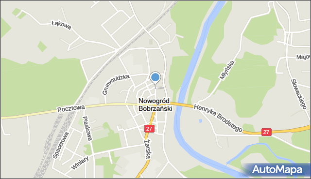 Nowogród Bobrzański, Dąbrowskiego, mapa Nowogród Bobrzański