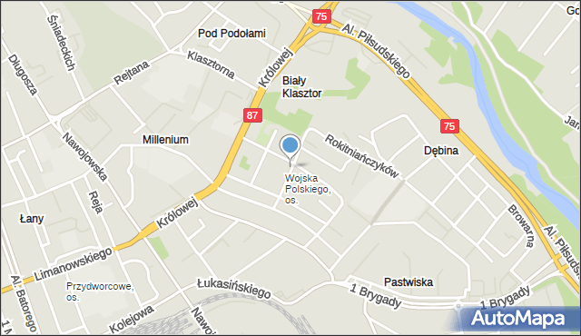 Nowy Sącz, Darowskiej Zofii, mapa Nowego Sącza