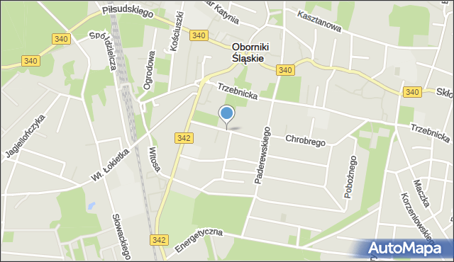 Oborniki Śląskie, Dąbrowskiego Jarosława, gen., mapa Oborniki Śląskie