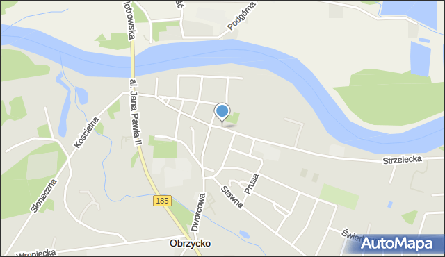 Obrzycko, Dąbrowskiego, gen., mapa Obrzycko