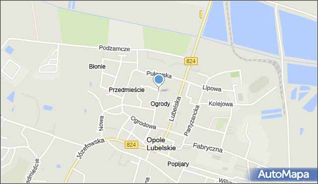 Opole Lubelskie, Dawna 25-lecia PRL, mapa Opole Lubelskie