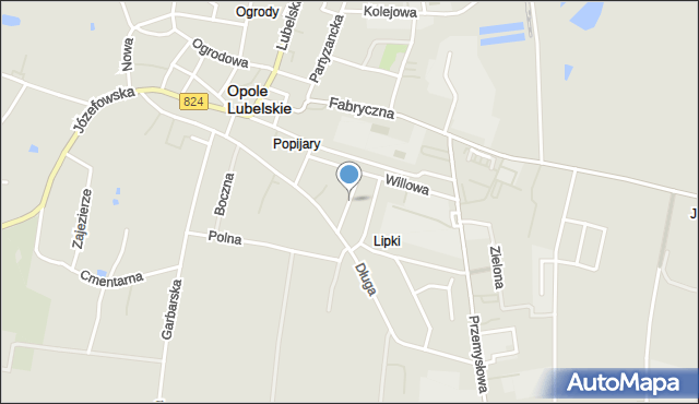 Opole Lubelskie, Dawna Sawickiej Hanki, mapa Opole Lubelskie