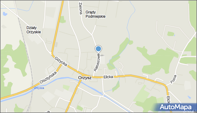 Orzysz, Dawna 22 Lipca, mapa Orzysz