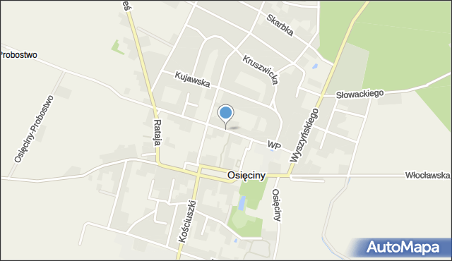 Osięciny, Dawna 1 Armii Wojska Polskiego, mapa Osięciny