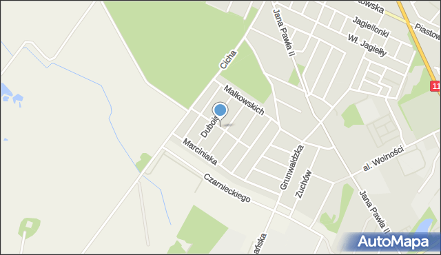 Ostrzeszów, Dawna Związku Młodzieży Polskiej, mapa Ostrzeszów