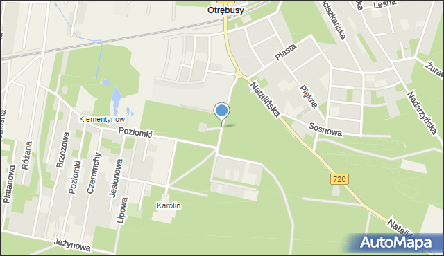 Otrębusy, Dawna Piaseckiego, mapa Otrębusy