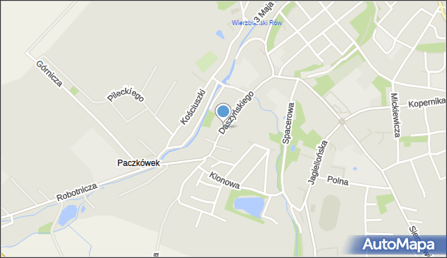 Paczków powiat nyski, Daszyńskiego Ignacego, mapa Paczków powiat nyski