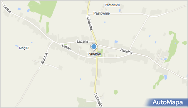 Pawłów gmina Rejowiec Fabryczny, Dawna 22-go Lipca, mapa Pawłów gmina Rejowiec Fabryczny