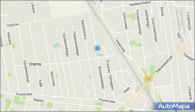 Piaseczno, Dawna Broniewskiego Władysława, mapa Piaseczno