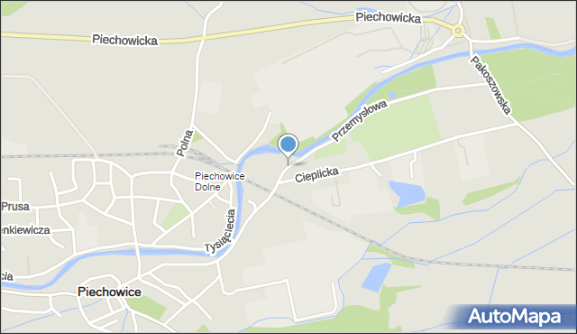 Piechowice powiat karkonoski, Dawna Świerczewskiego Karola, gen., mapa Piechowice powiat karkonoski