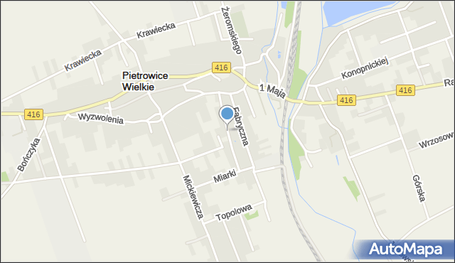 Pietrowice Wielkie, Daszyńskiego, mapa Pietrowice Wielkie