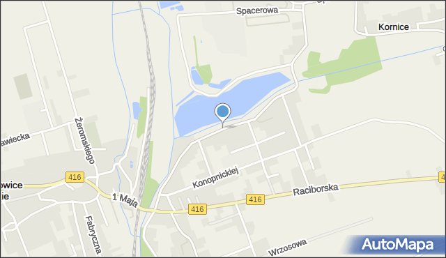 Pietrowice Wielkie, Dawna I Armii, mapa Pietrowice Wielkie