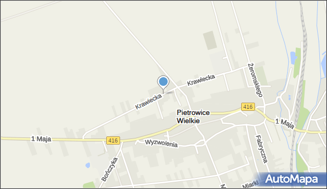 Pietrowice Wielkie, Dawna Roli-Żymierskiego Michała, gen., mapa Pietrowice Wielkie