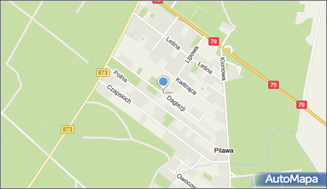 Pilawa gmina Piaseczno, Daglezji, mapa Pilawa gmina Piaseczno