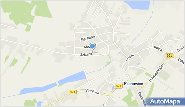 Pilchowice powiat gliwicki, Dawna Świerczewskiego Karola, gen., mapa Pilchowice powiat gliwicki