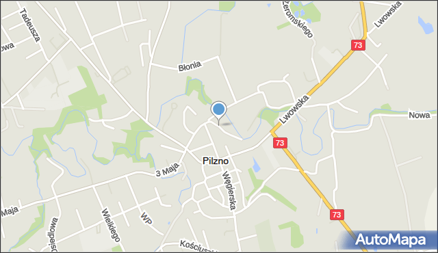 Pilzno, Dąbrowskiego, mapa Pilzno