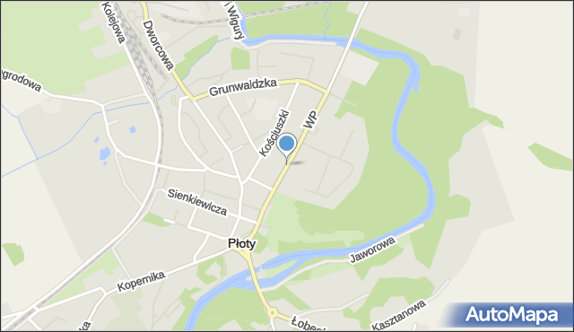 Płoty powiat gryficki, Dawna 1 Armii Wojska Polskiego, mapa Płoty powiat gryficki