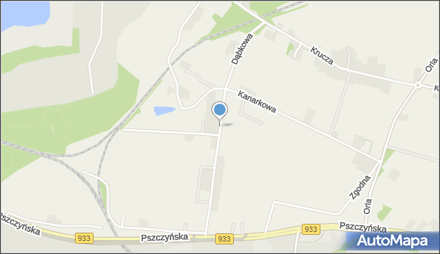 Pniówek gmina Pawłowice, Dąbkowa, mapa Pniówek gmina Pawłowice