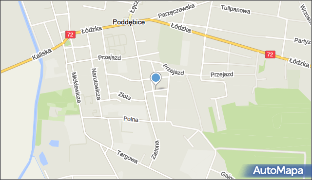 Poddębice, Dawna Świerczewskiego Karola, gen., mapa Poddębice