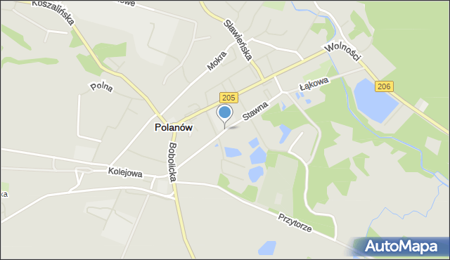 Polanów powiat koszaliński, Dawna , mapa Polanów powiat koszaliński